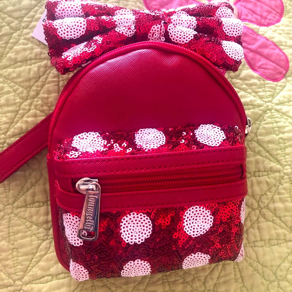 Disney Loungefly Sequin Minnie Wristlet